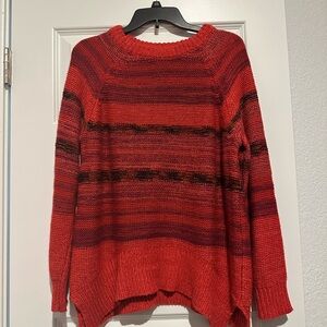 Mossimo Supply Co. Red/Orange Striped Sweater Sz Small